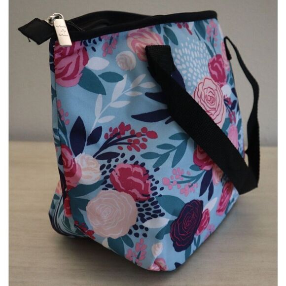Fit & Fresh FFHT-006 Blue Lorella Posey Floral Print Hanover Lunch Tote Bag - Picture 7 of 11